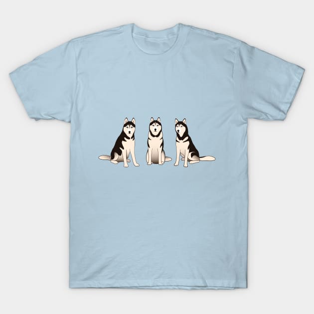Husky Dogs T-Shirt by nadyabasos
